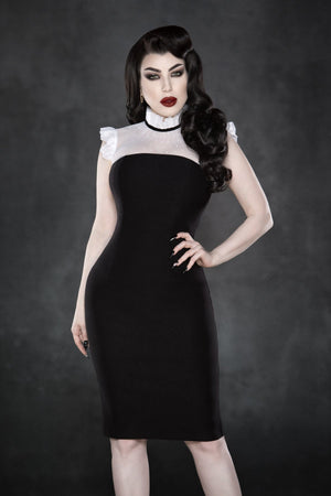 Robe Harlot Noire et Blanche Ajusté 3XL