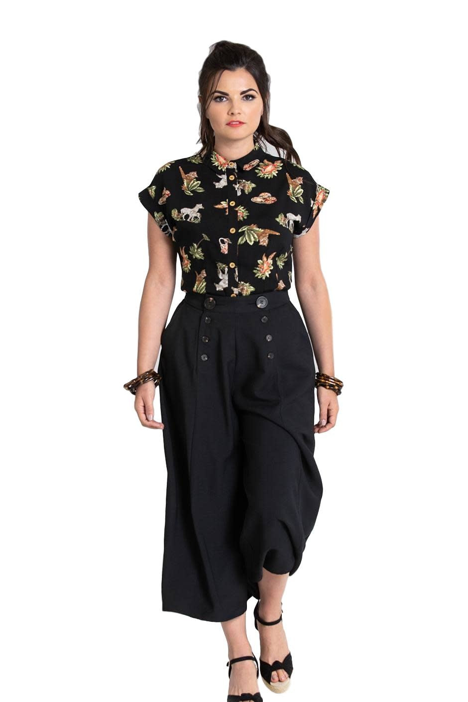 Hell-Bunny-Murphy-Culottes-Wide-Flared-Trousers-Black-Retro