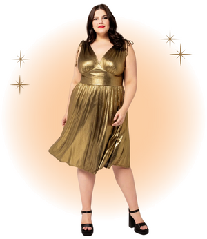 Robe Gigi Évasée Gold  XS