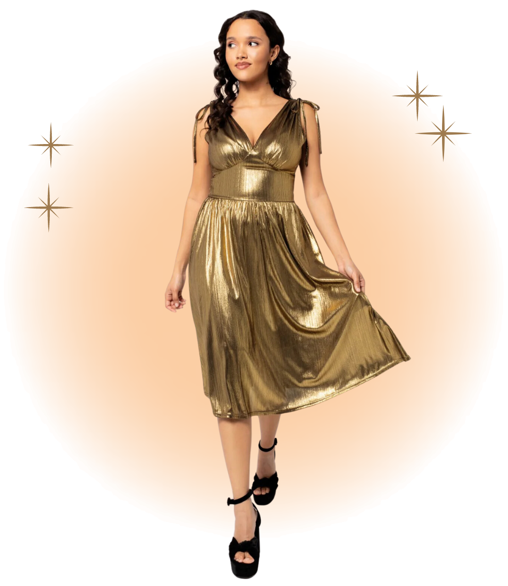 Robe Gigi Évasée Gold  M