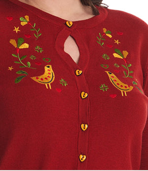 Cardigan Heritage Birdy Bourgogne  M