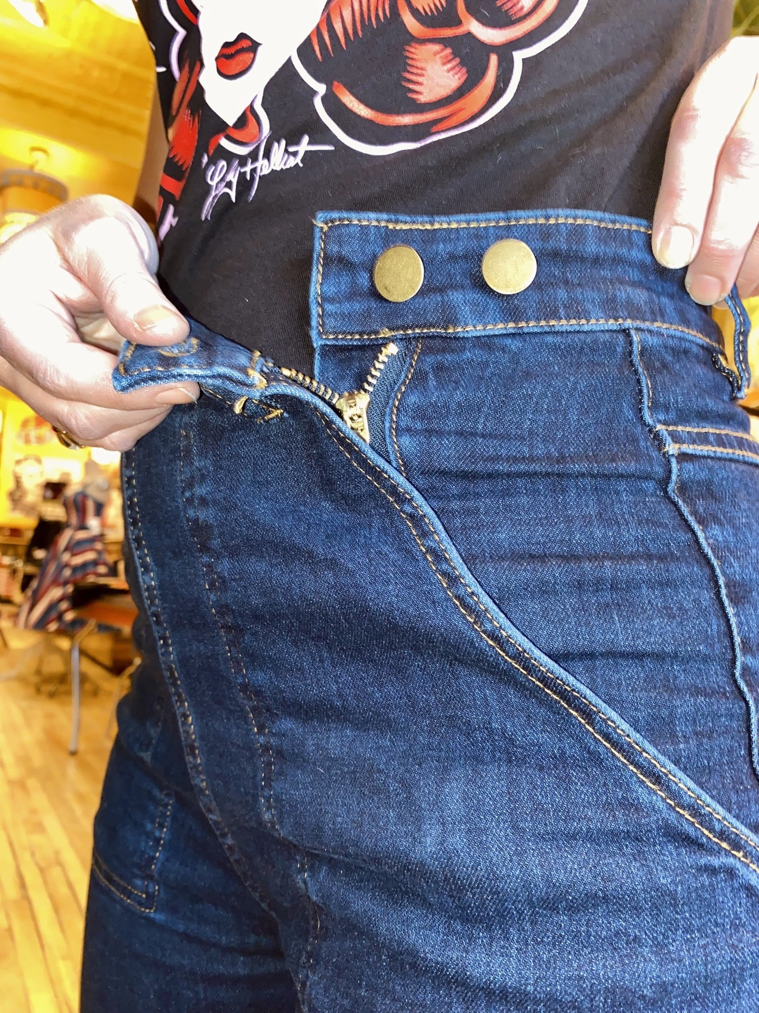 Jeans Midge Taille Haute Bleu Foncé  26L