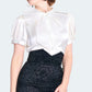 Jupe Ajusté Toile d'Araignée et Fleurs Noire S