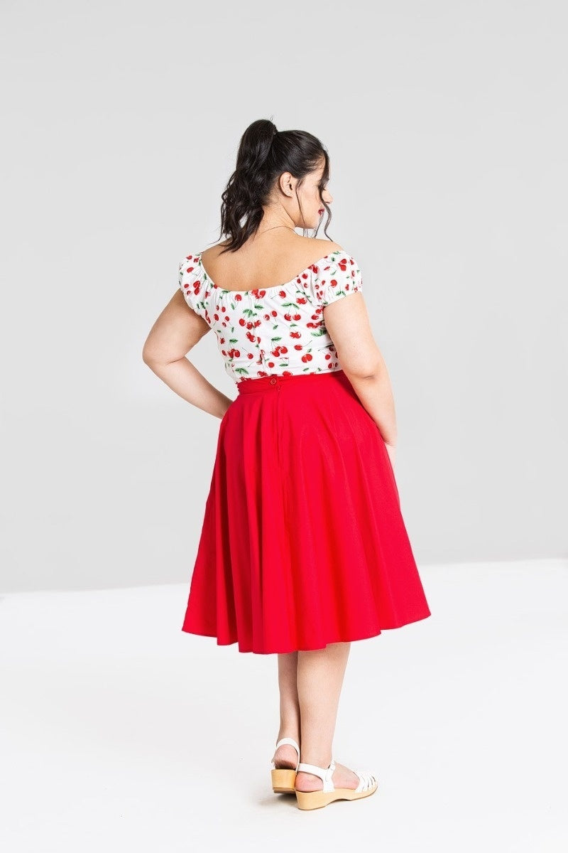 Jupe-Paula-50's-Rouge-Circulaire-Cotton