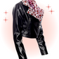 Jacket Noir Collet Leopard Rose  M