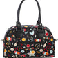 Large-Retro-Let's-Go-Bowling-Hand-Bag-Vintage-Bowling-Themed-Print-Removable-Shoulder-Strap