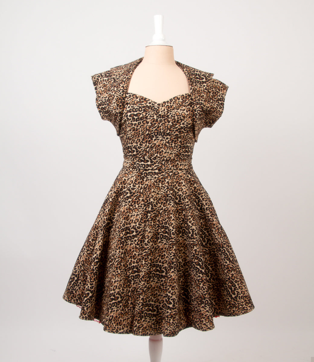 Leopard Set - Circle Skirt dress bolero