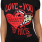 T-Shirt Noir Love You To Pieces  S