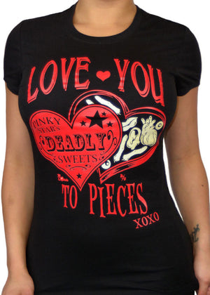 T-Shirt Noir Love You To Pieces  S