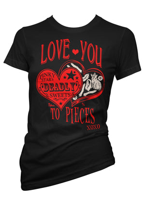 T-Shirt Noir Love You To Pieces  M