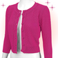 Cardigan Crocheté Col rond Magenta  L