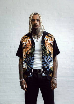 Man-Tiger-Shirt-Cuban-Cut-Retro-Chet-Rock-Pop-Soda-Rockabilly-Vintage