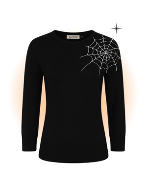 Alina Spiderweb Black Knit