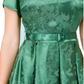 Floral Green Dahlia Flared Dress