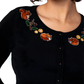 Cardigan manche longue noir motifs renard écureils - Chester