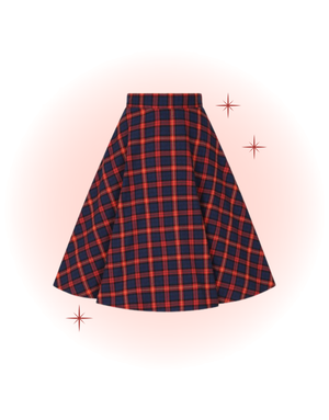 Red Mrs. Claus Tartan Flared Skirt