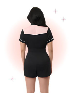 Combishort Rodeo Rose Et Noire