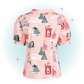 Blouse manches courtes rose motifs Noël- Lilly Christmas