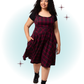 Burgundy pinafore swing flared dress - Carmina