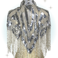 Silver Sequin and Pearl Cape
