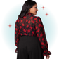 Thorn Red and Black Blouse