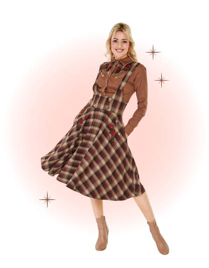 Jupe Évasée Western Brune