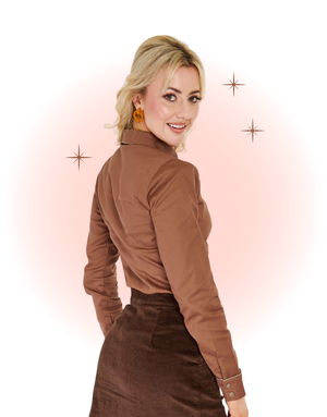 Chemise Western Brune Broderie de Roses