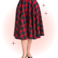Jupe Évasée Sweet Check Rouge