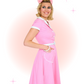 Robe Évasée Rose Poches en Coeurs