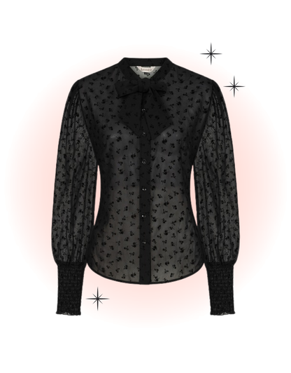 Blouse Florence Floral Noire