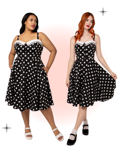 Robe Évasée Domino Noire