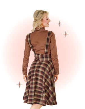 Jupe Évasée Western Brune