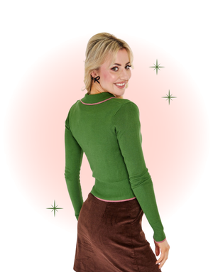 Green Rose Embroidery Western Cardigan