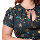 Robe Évasée Dahlia Noire et Gold
