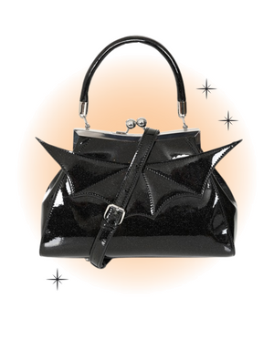 Elvira Shiny Black Handbag