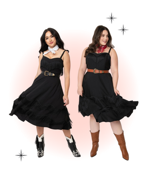 Fringe Girlie Black Dress