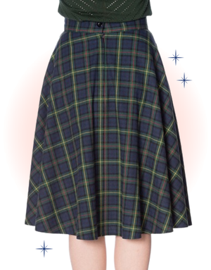 Green Mrs. Claus Flared Skirt