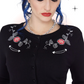 Black Western Cardigan with Flower Embroidery