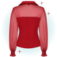 Long-sleeved sheer burgundy blouse - Bonnie
