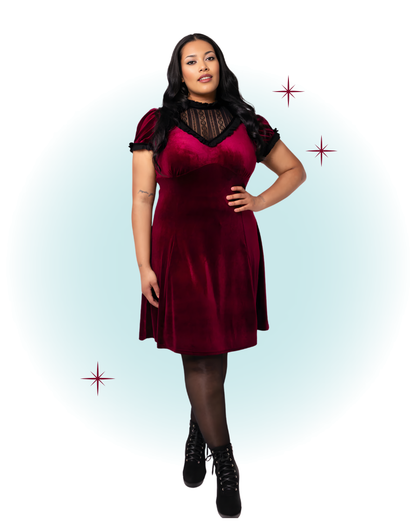 Mourning Burgundy Flared Dress