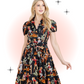 Robe Évasée Western Noir