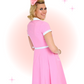 Robe Évasée Rose Poches en Coeurs