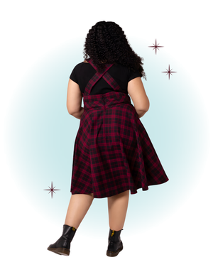 Robe évasée swing pinafore bourgogne - Carmina