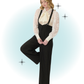 Thelma Pinstripe Pants Black and Gold