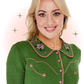 Green Rose Embroidery Western Cardigan