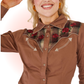 Chemise Western Brune Broderie de Roses