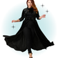 Peignoir long manches longues velour noir - Starlet