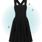 Robe évasée swing pinafore noir - Patti