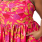 Robe Évasée Rose-Rouge Floral