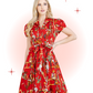 Robe Évasée Western Rouge